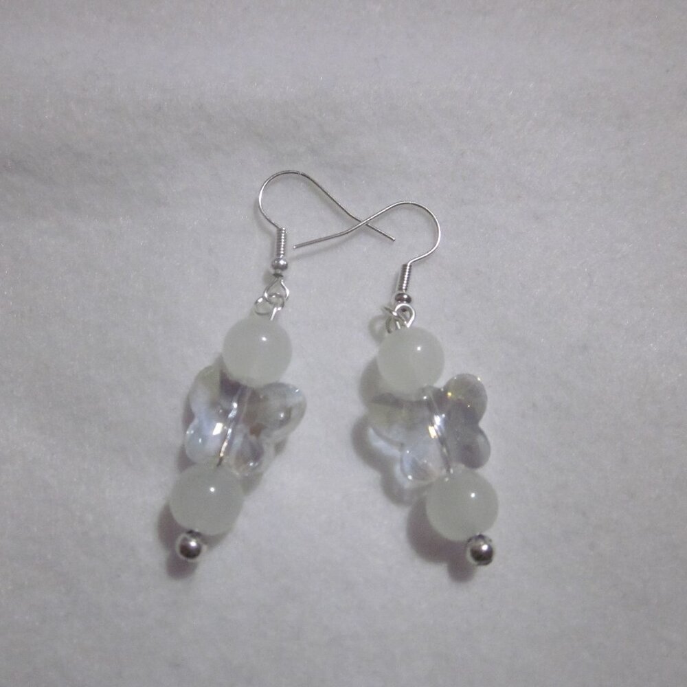 White Butterfly Earrings.